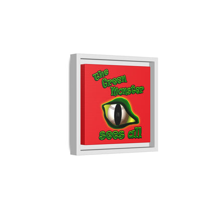 green monster - framed canvas art (red)