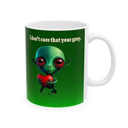 I don't care that your grey - White Mug (logo green)