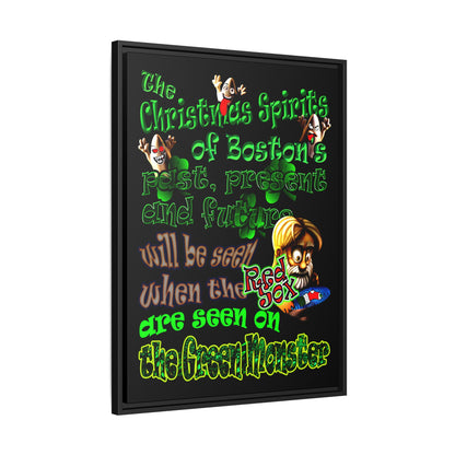 christmas spirits of boston - framed canvas art (black)