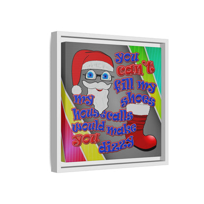 santa's shoes - framed canvas art (rainbow split)