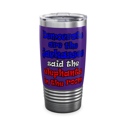 donkeys and elephants - Ringneck Tumbler, 20oz (purple)