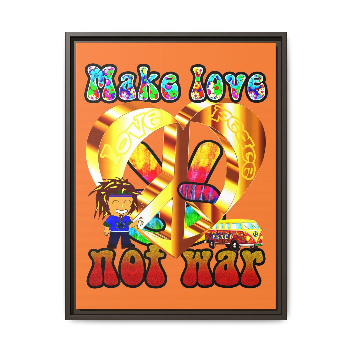love peace - framed canvas art (crusta)