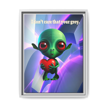 I don't care that your grey - framed canvas art (grey-pink wave)