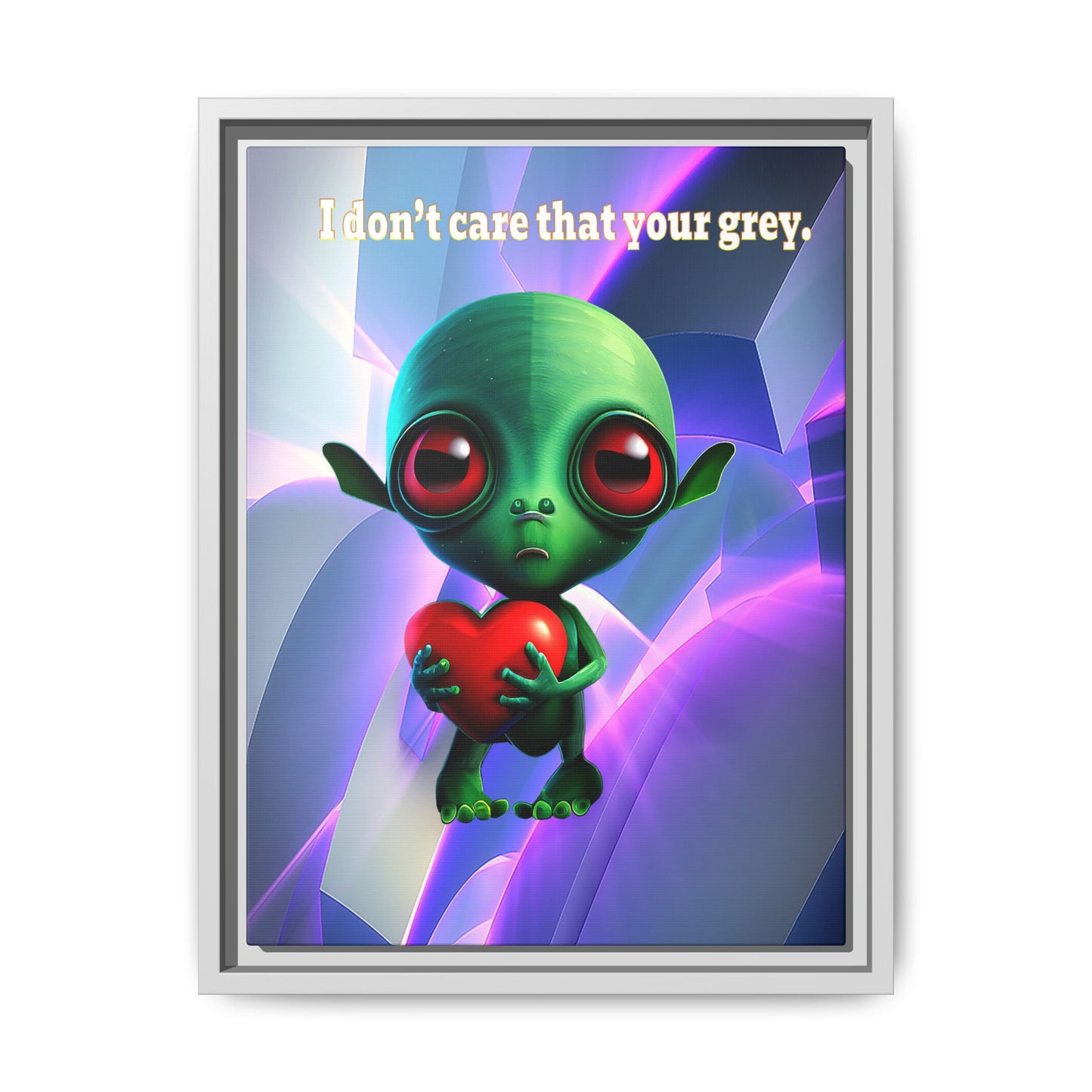 I don't care that your grey - framed canvas art (grey-pink wave)