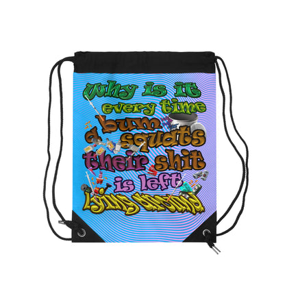 the bum's shit - Drawstring Bag (light blue-purple wave)