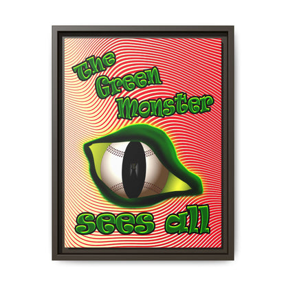 green monster - framed canvas art (yellow-orange wave)