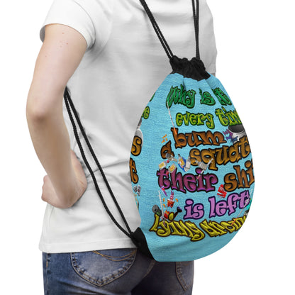the bum's shit - Drawstring Bag (faded blue)