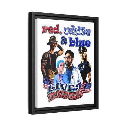rw&b lives matter - framed canvas art (white)