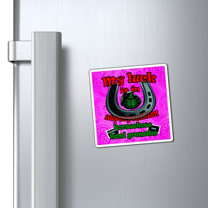 my luck - Magnets - (pink swirl)