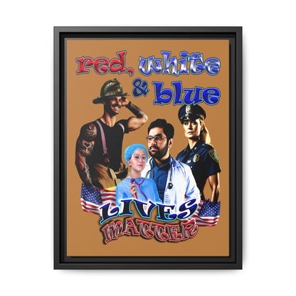 rw&b lives matter - framed canvas art (light brown)