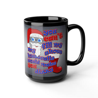 santa's shoes - Black Mug (brushed nickel)