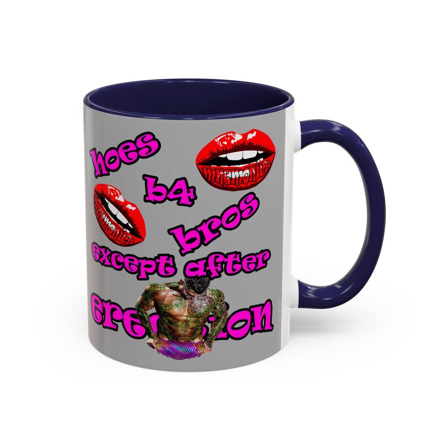 hoes b4 bros - Accent Mug (light grey)