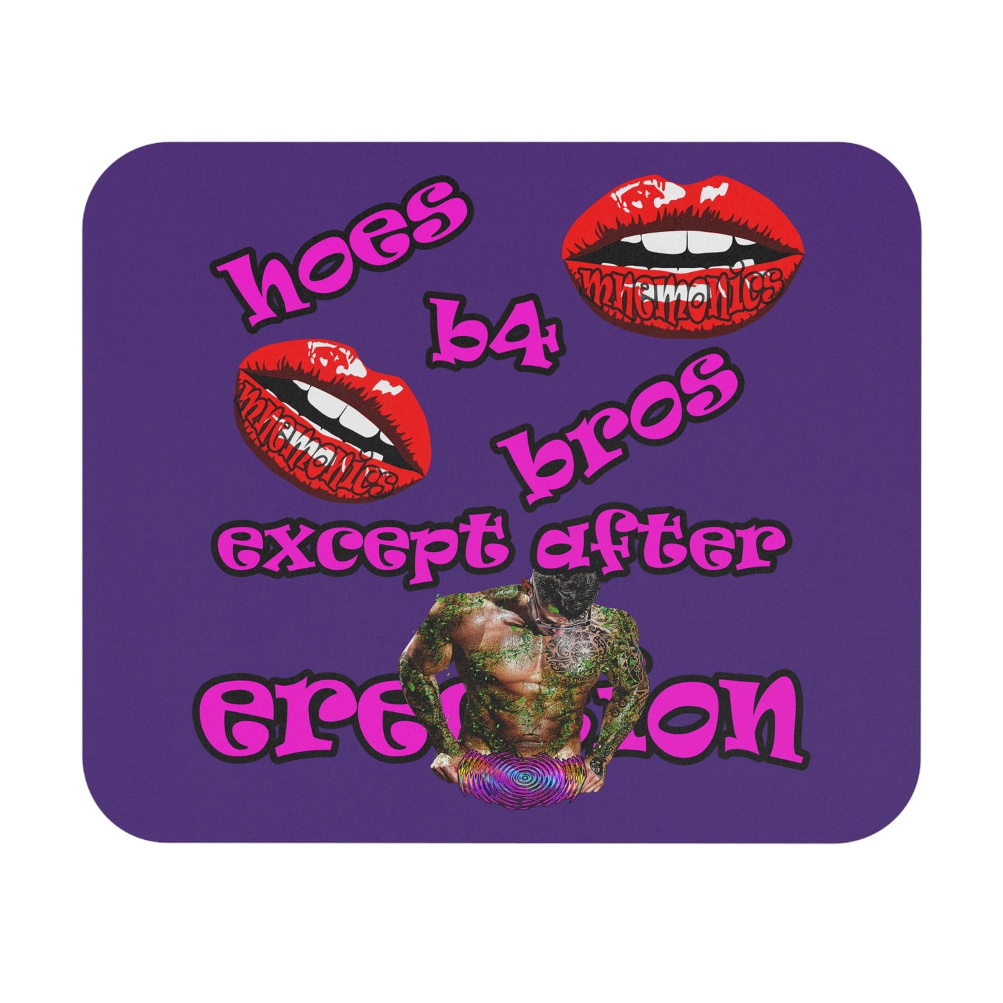 hoes b4 bros - Mouse Pad (Rectangle) (purple)