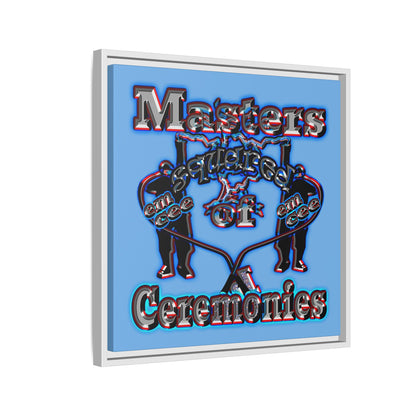 em cee squared - framed canvas art (light blue)