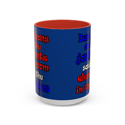 donkeys and elephants - Accent Mug (dark blue)
