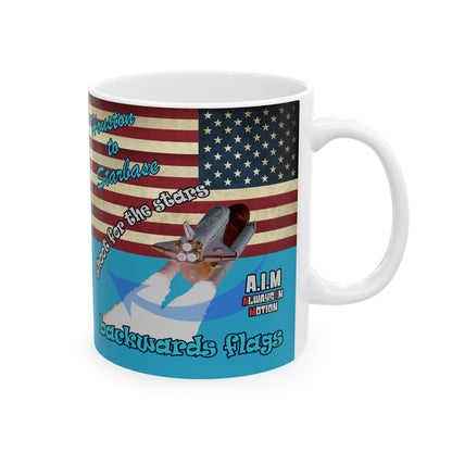 shoot for the stars - White Mug (turquoise)