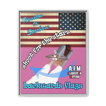 shoot for the stars - framed canvas art (light pink)
