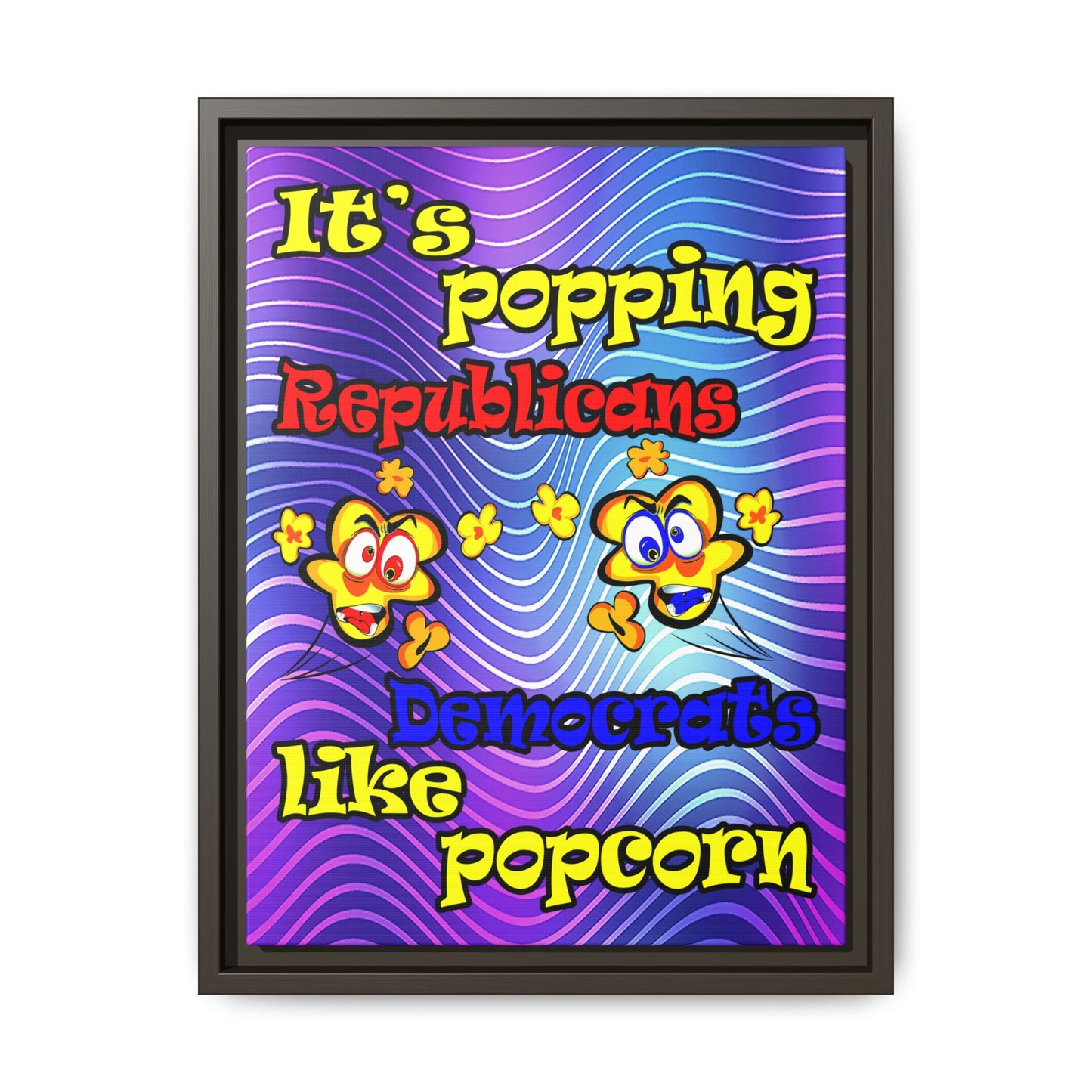 popping like popcorn - framed canvas art (purple wave)