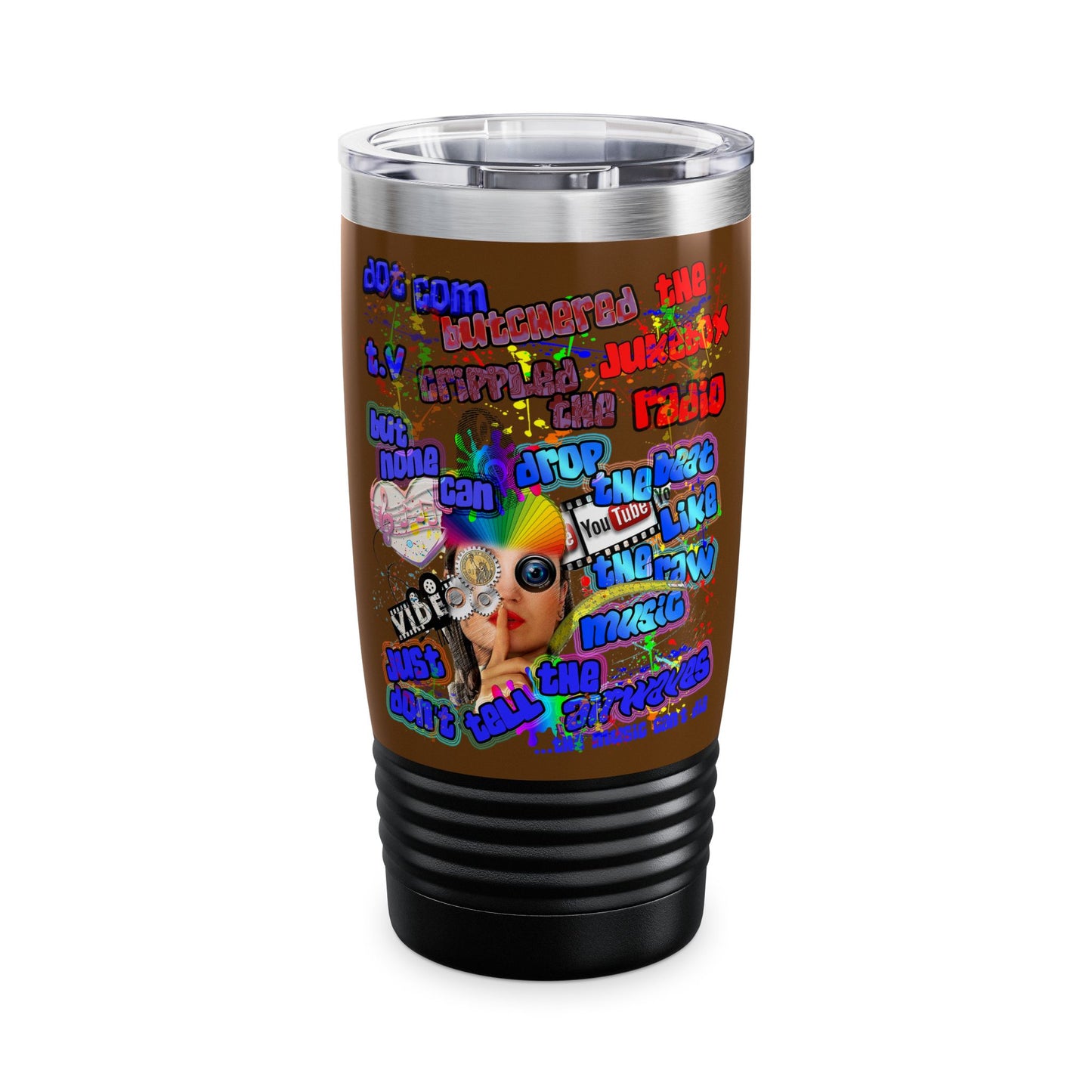 drop the beat - Ringneck Tumbler, 20oz (brown)