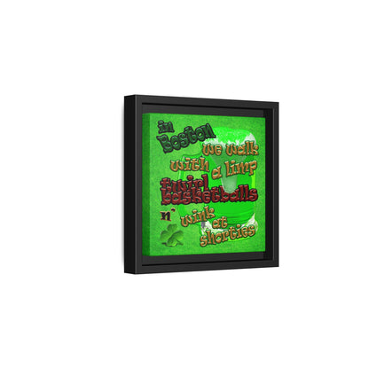 celtics logo - framed canvas art (green turf)