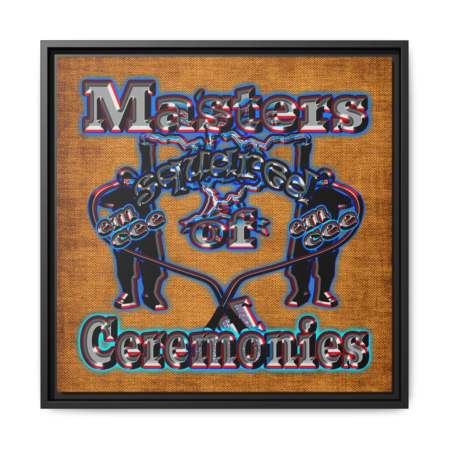 em cee squared - framed canvas art (brown papyrus)