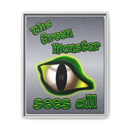 green monster - framed canvas art (brushed nickel)