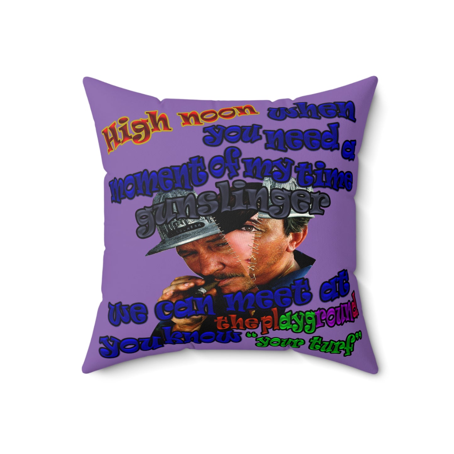 high noon - Spun Polyester Square Pillow - (light purple)