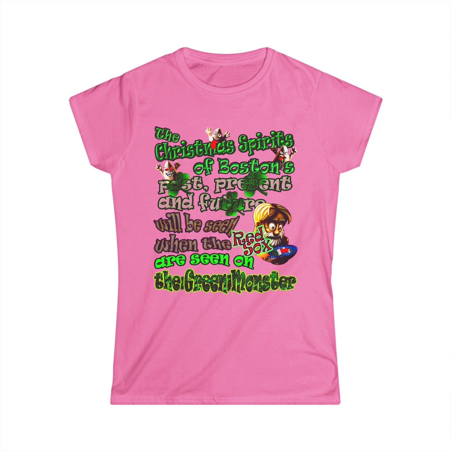 christmas spirits of boston - Women's Softstyle Tee