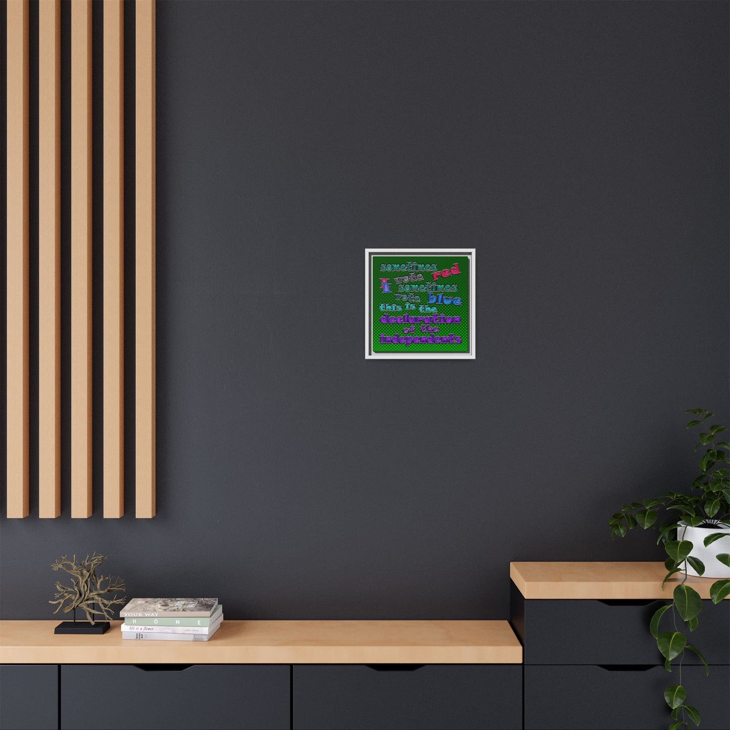 declaration of the independents - framed canvas art (logo green)