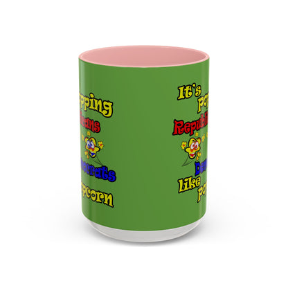 popping like popcorn - Accent Mug (green)