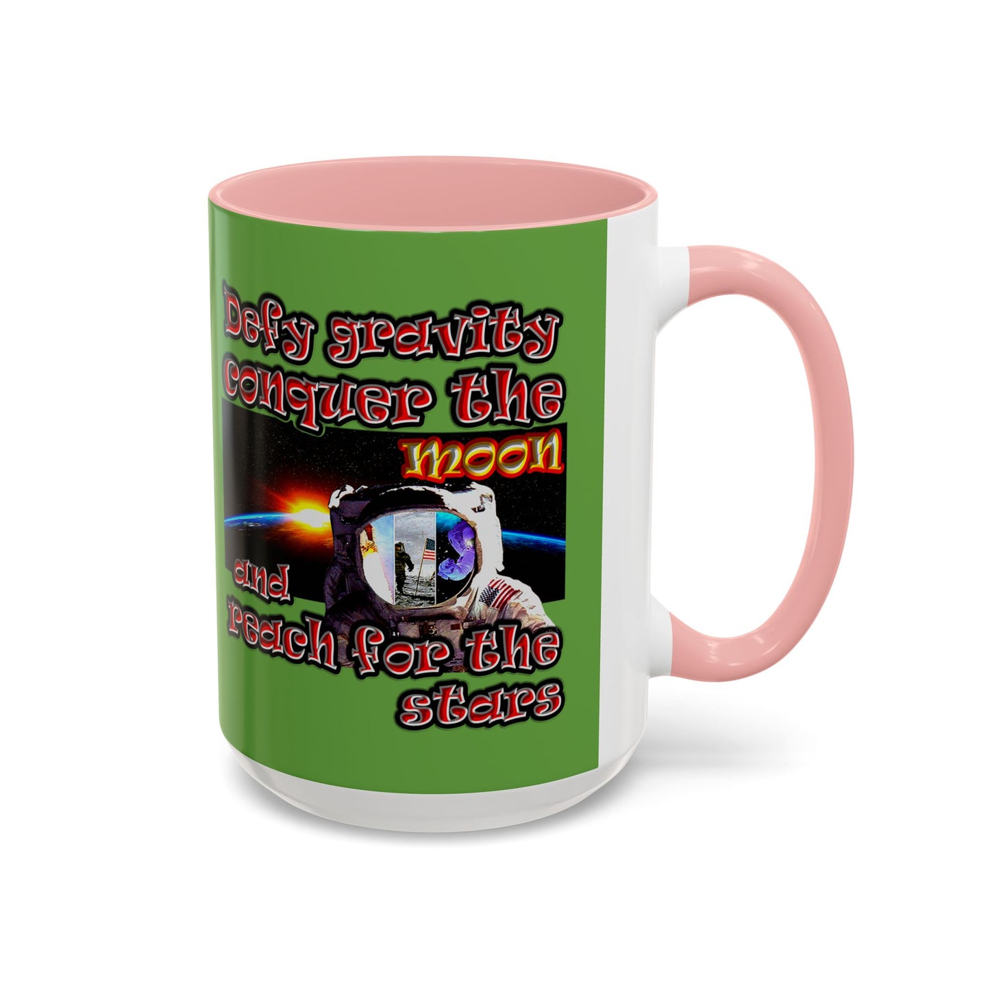 defy conquer reach - Accent Mug (green)