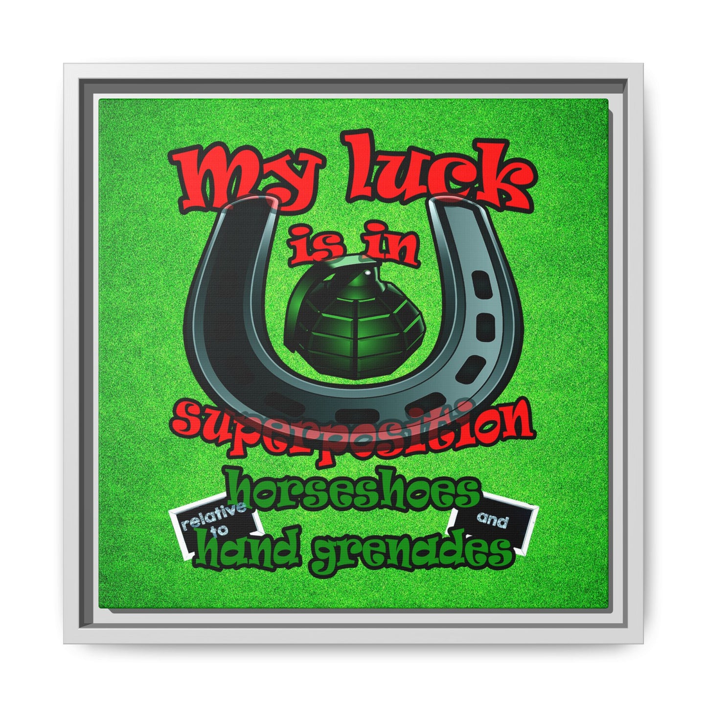 my luck - framed canvas art (green turf)