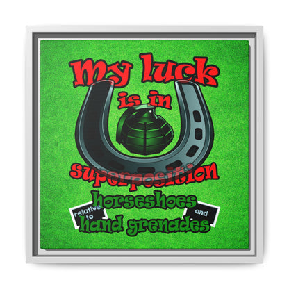 my luck - framed canvas art (green turf)