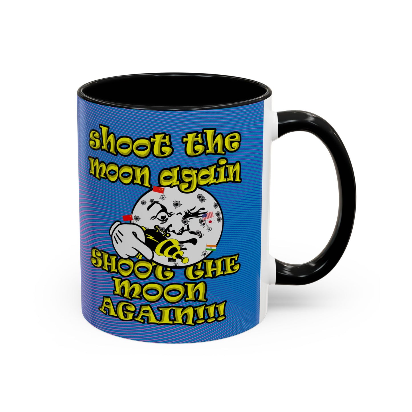 shoot the moon again - Accent Mug (light blue-purple wave)