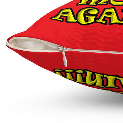 shoot the moon again - Spun Polyester Square Pillow - (red)