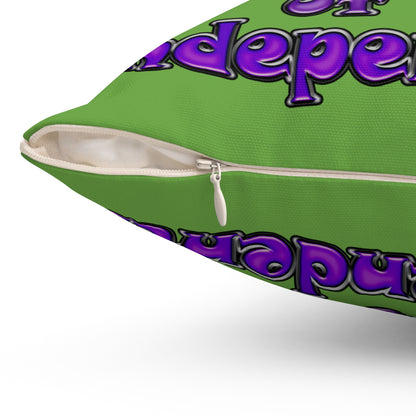 declaration of the independents - Spun Polyester Square Pillow - (green)