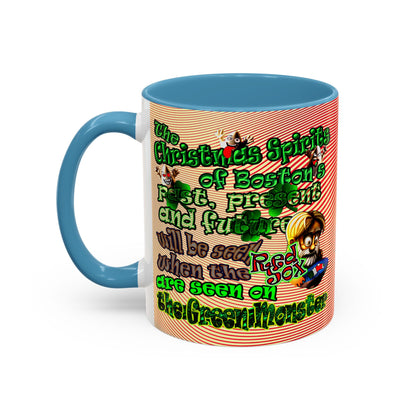 christmas spirits of boston - Accent Mug (yellow-orange wave)