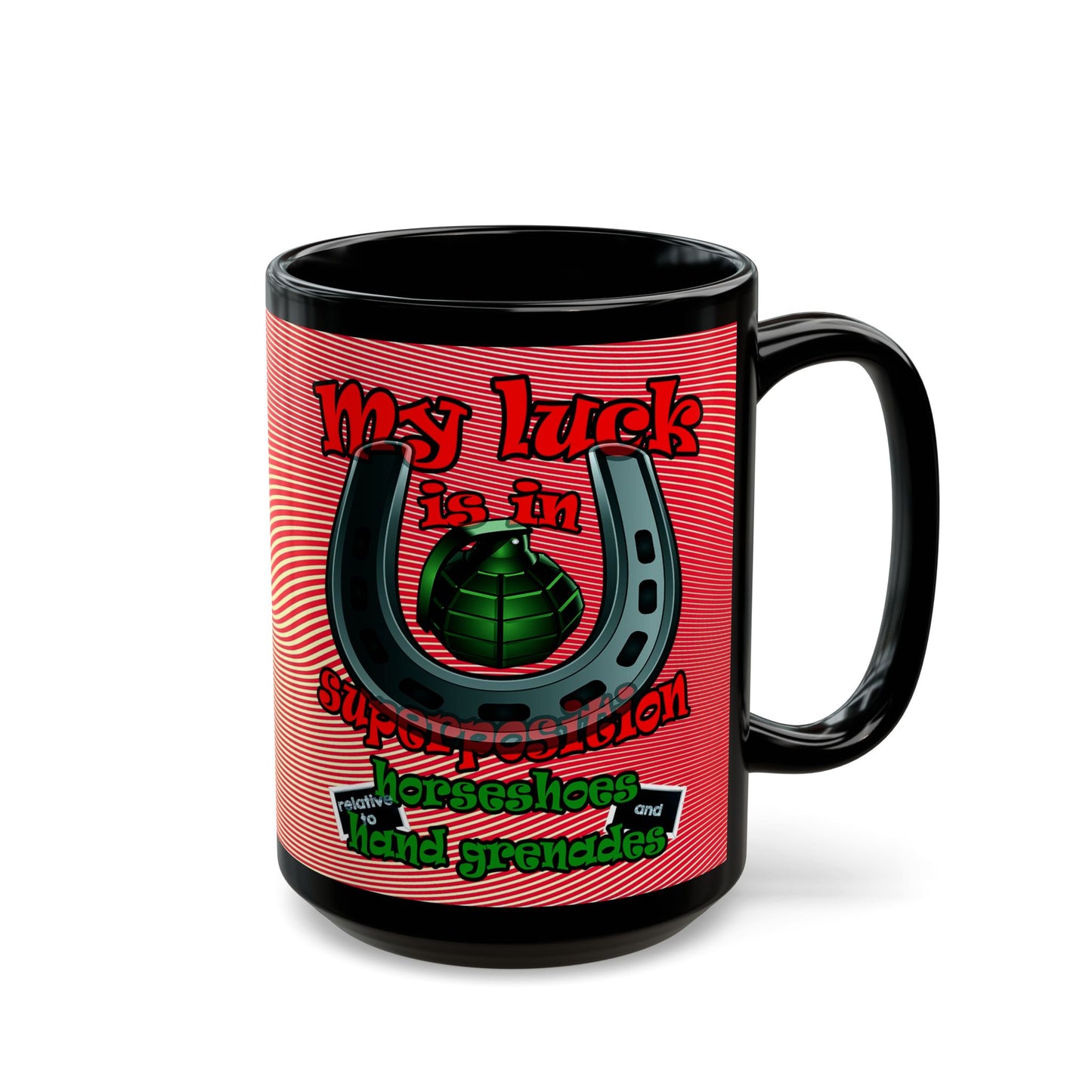 my luck - Black Mug (yellow-orange wave)