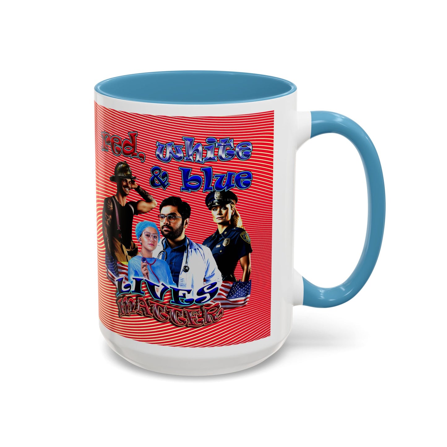 rw&b lives matter - Accent Mug (yellow-orange wave)