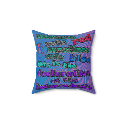 declaration of the independents - Faux Suede Square Pillow - (light blue-purple wave)