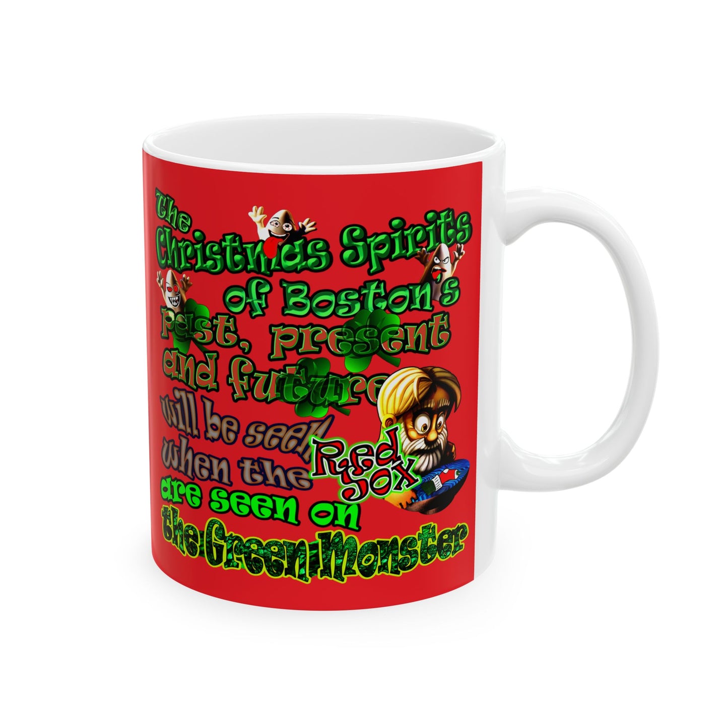 christmas spirits of boston - White Mug (red)