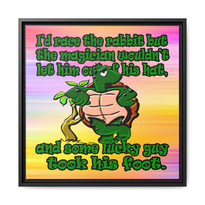 turtle race - framed canvas art (color blur)