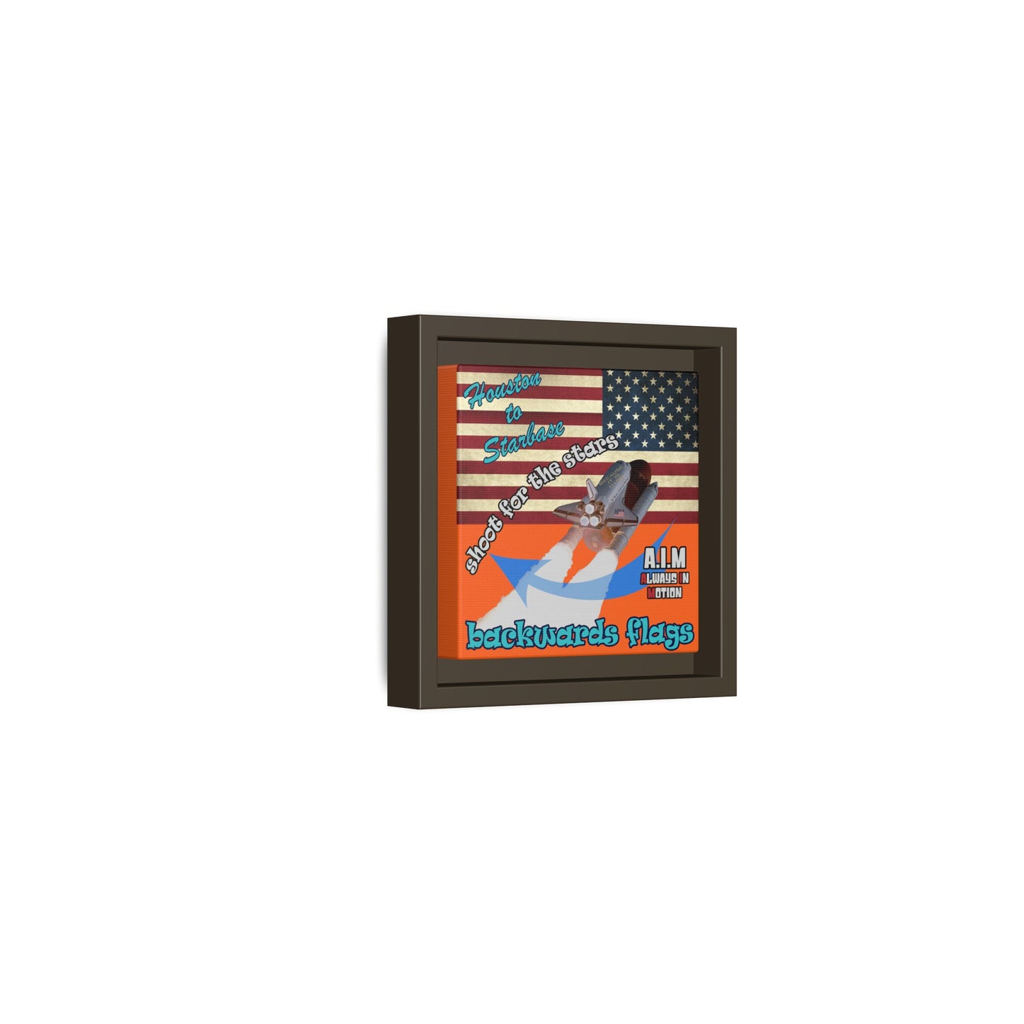 shoot for the stars - framed canvas art (orange)