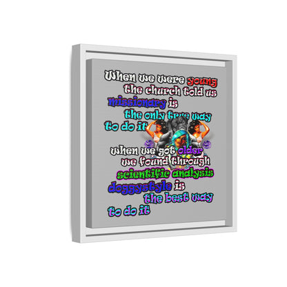 doggystyle - framed canvas art (light grey)
