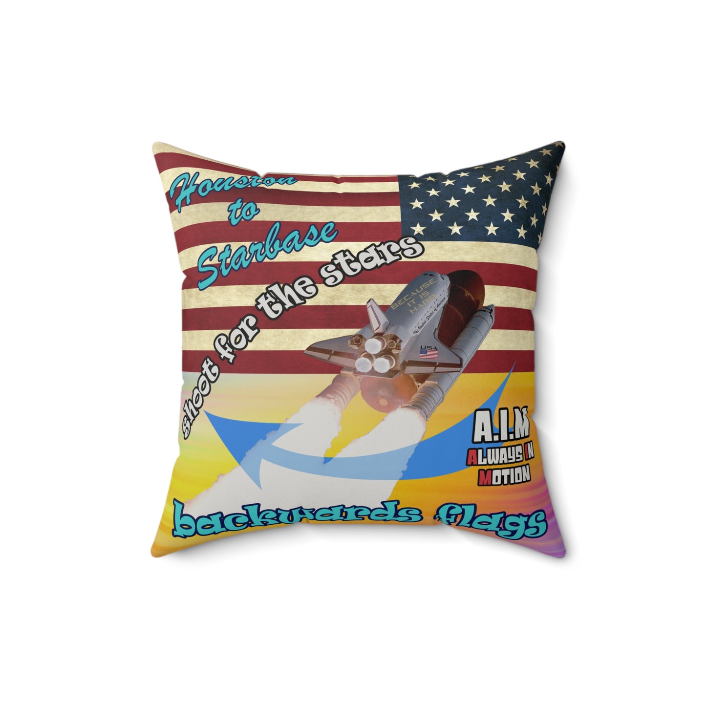 shoot for the stars - Faux Suede Square Pillow - (color blur)