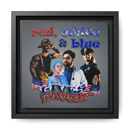 rw&b lives matter - framed canvas art (grey-light grey)
