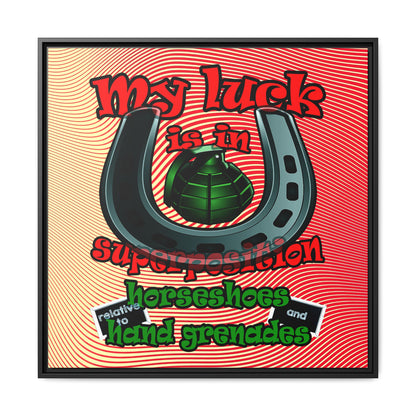 my luck - framed canvas art (yellow-orange wave)