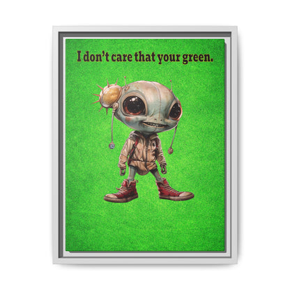 I don't care that your green - framed canvas art (green turf)