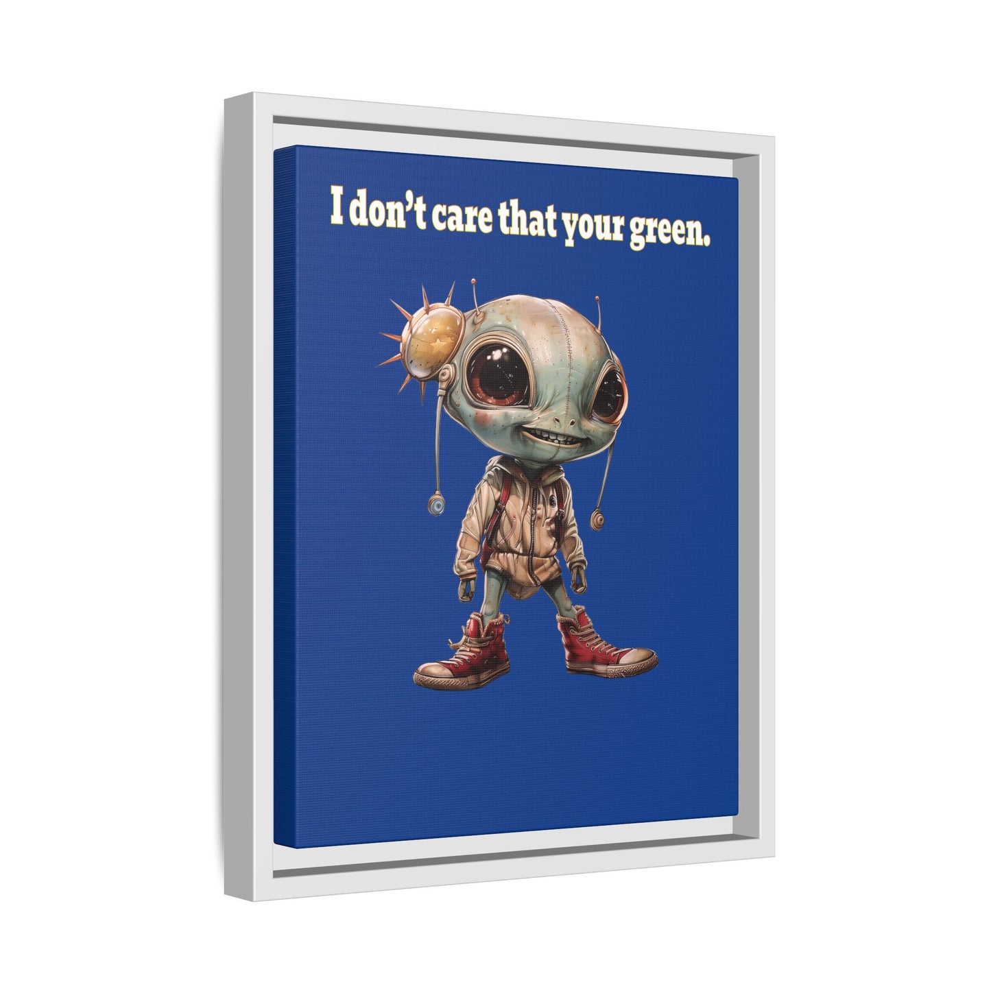 I don't care that your green - framed canvas art (dark blue)