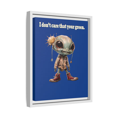 I don't care that your green - framed canvas art (dark blue)